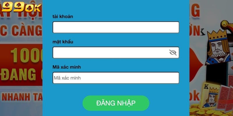 Biểu mẫu đăng nhập 99OK cho hội viên