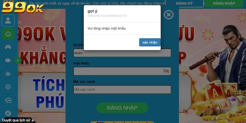 Cách khắc phục lỗi khi đăng nhập tại 99OK